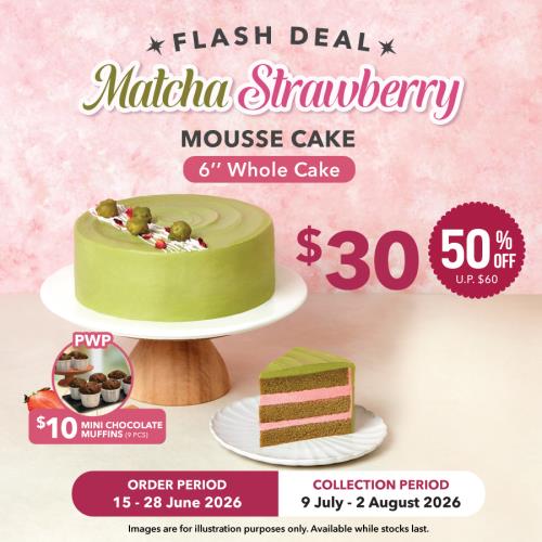 The Coffee Bean  Tea Leaf - Matcha Strawberry Mousse Cake Flash Deal
