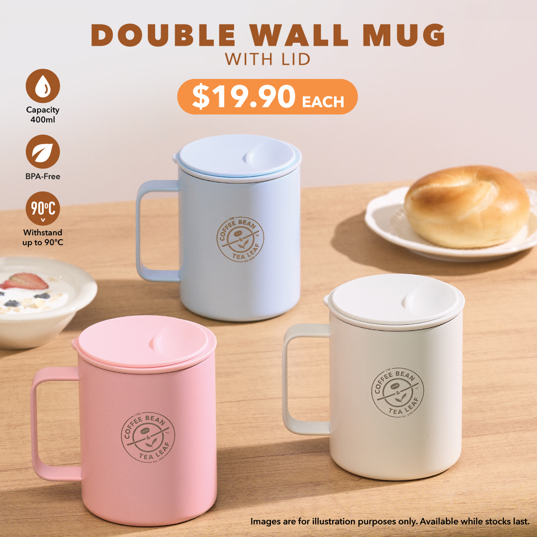 The Coffee Bean  Tea Leaf - Double Wall Mug with Lid (002)