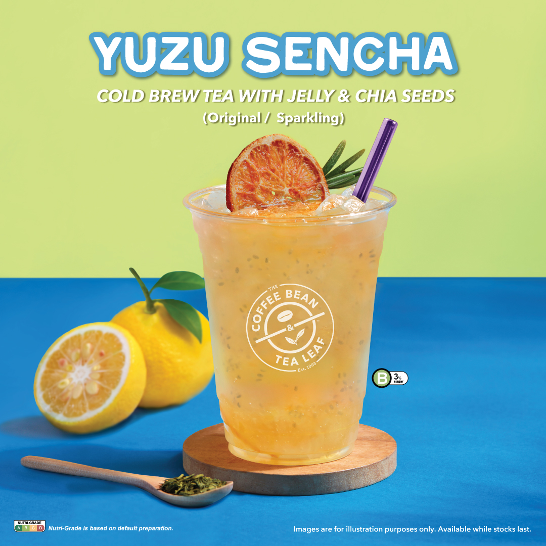 The Coffee Bean & Tea Leaf - Yuzu Sencha Cold Brew Tea with Jelly & Chia Seeds
