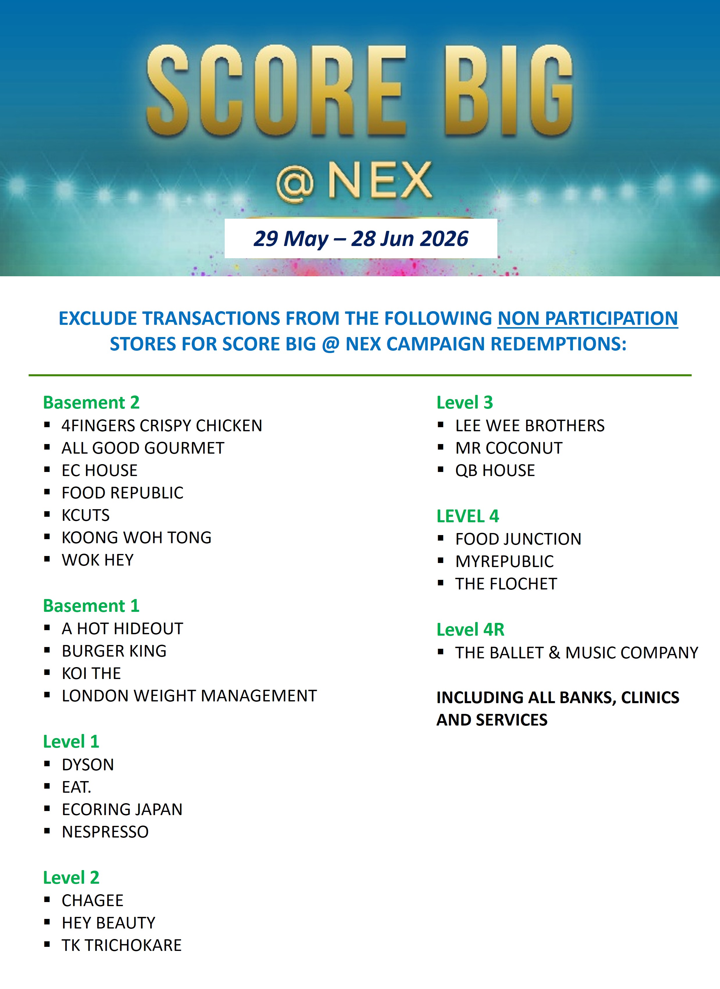 Non Participating Store listing_Score Big at NEX 2026_20June26